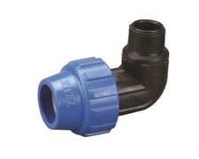 Отвод компрессионный Tairi ПНД комбинированный  25х3/4" НР 907025